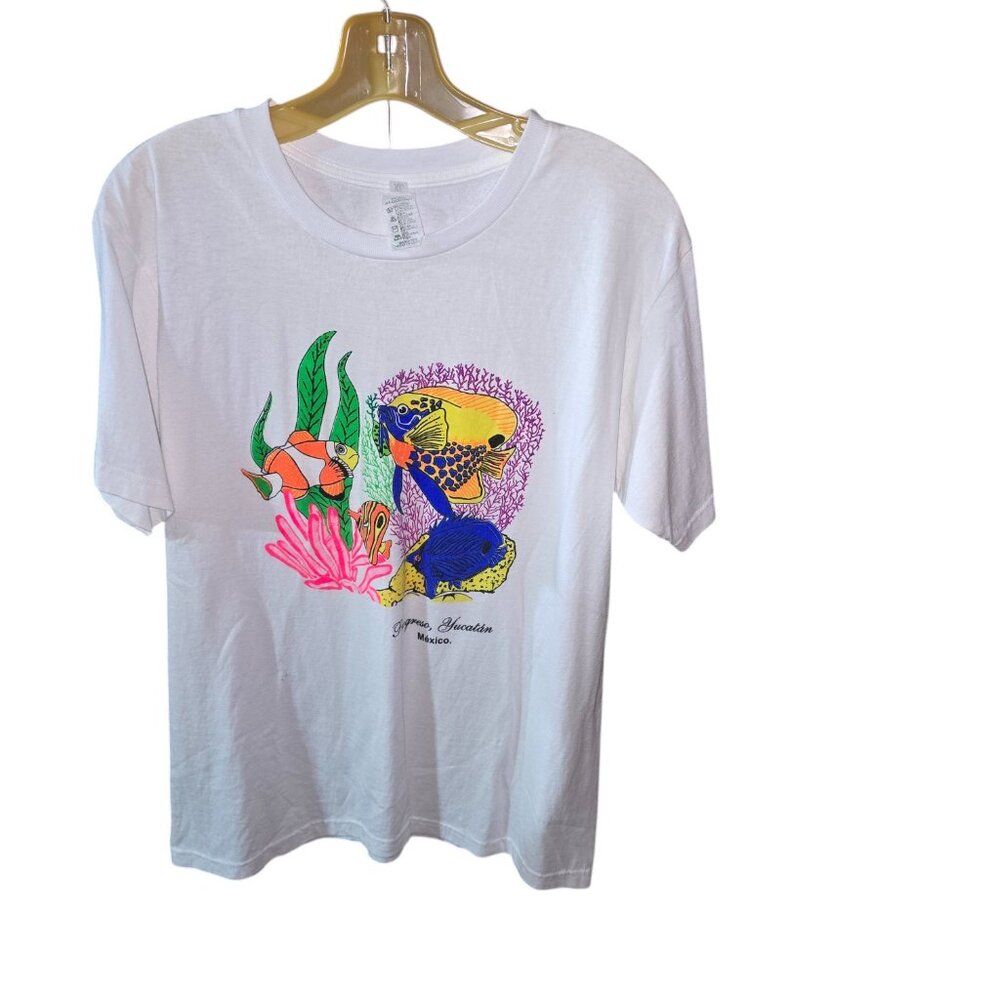 Progreso Yucaton Mexico T-Shirt Colorful Fish Size XL